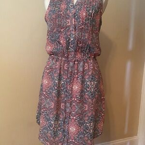 GAP Paisley Print Mini Dress - Red and Blue